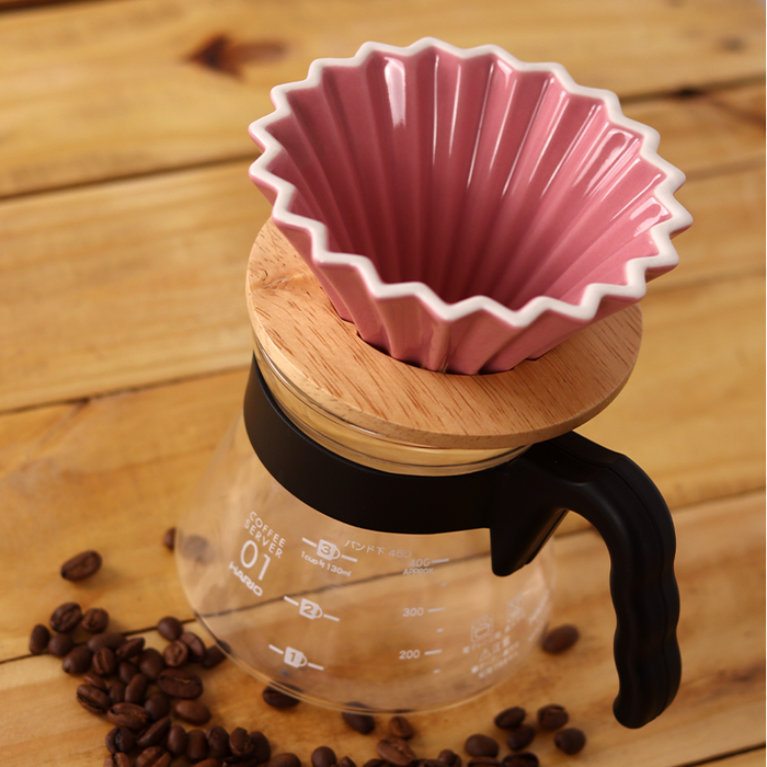 Rippled Dripper with Wood Stand (1-2 cups) - Equilibrium Intertrade Corporation