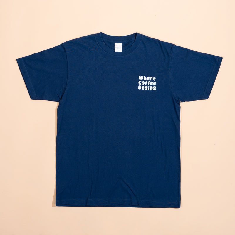 Curve Where Coffee Begins Shirt (Navy Blue)