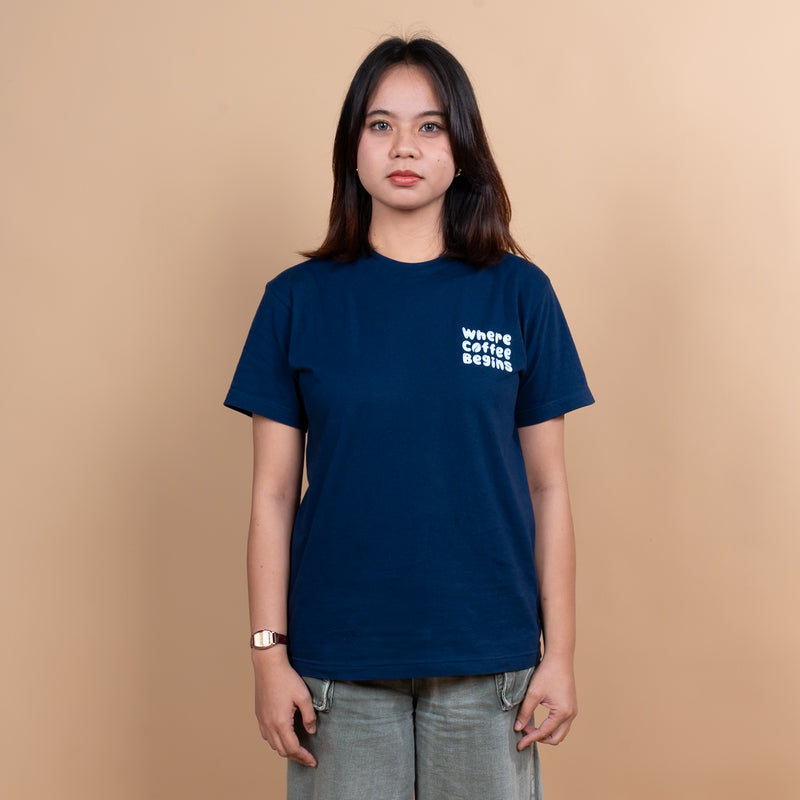Curve Where Coffee Begins Shirt (Navy Blue)