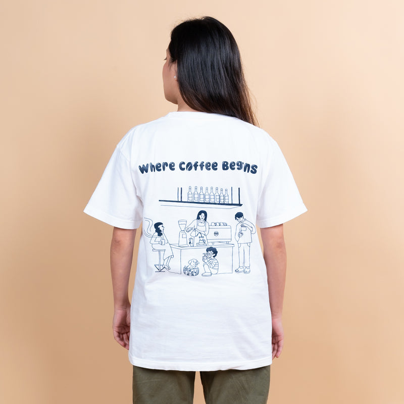Curve Where Coffee Begins Shirt Dirty (White)