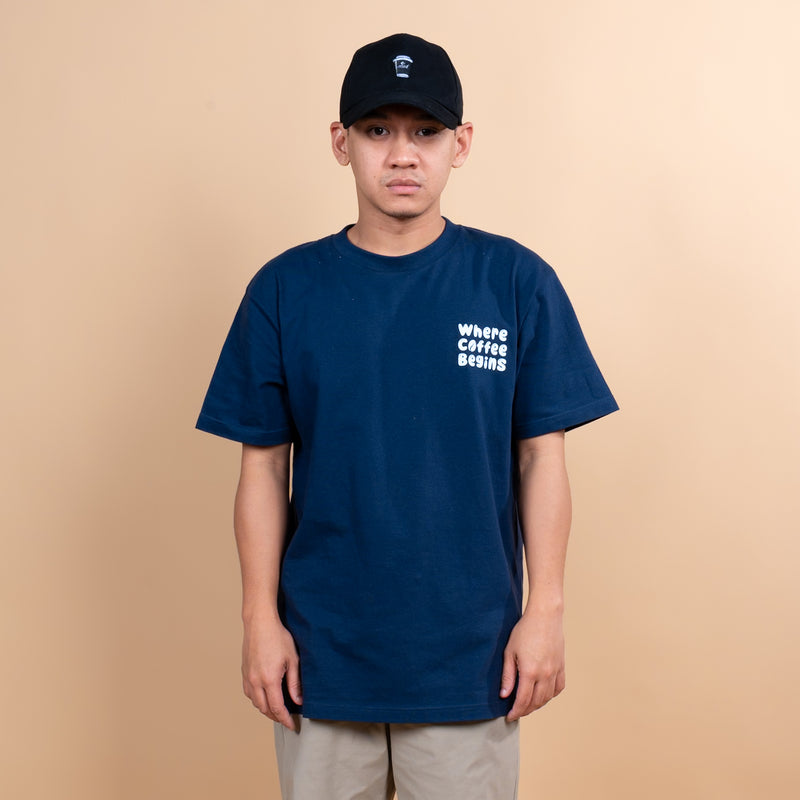 Curve Where Coffee Begins Shirt (Navy Blue)
