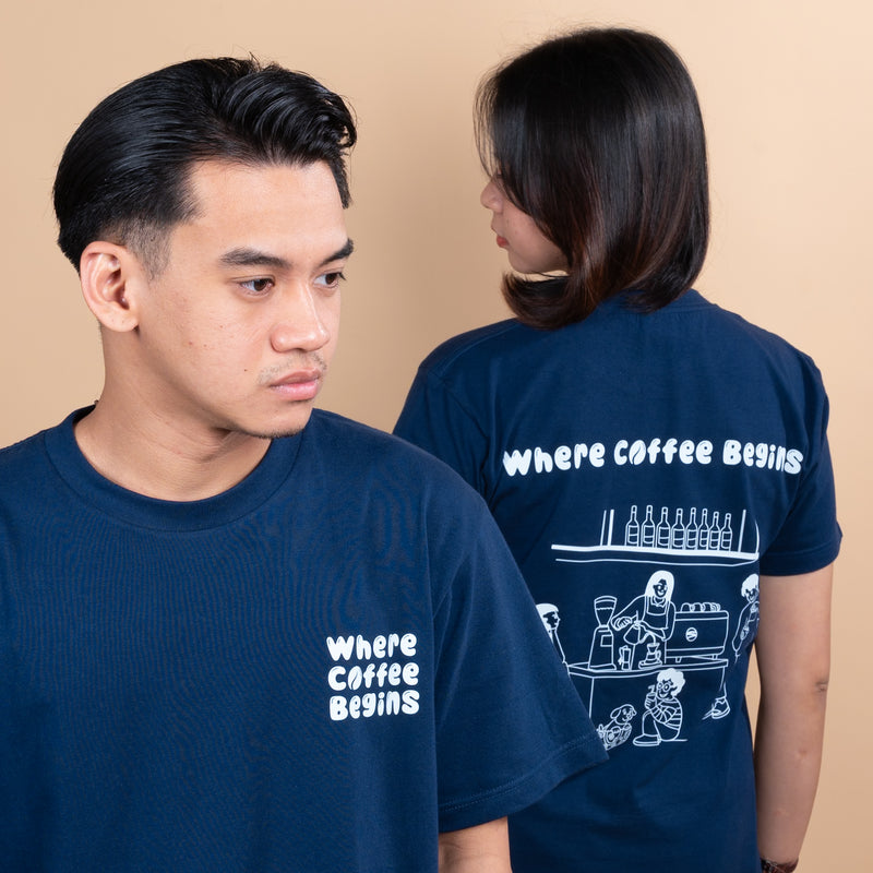 Curve Where Coffee Begins Shirt (Navy Blue)