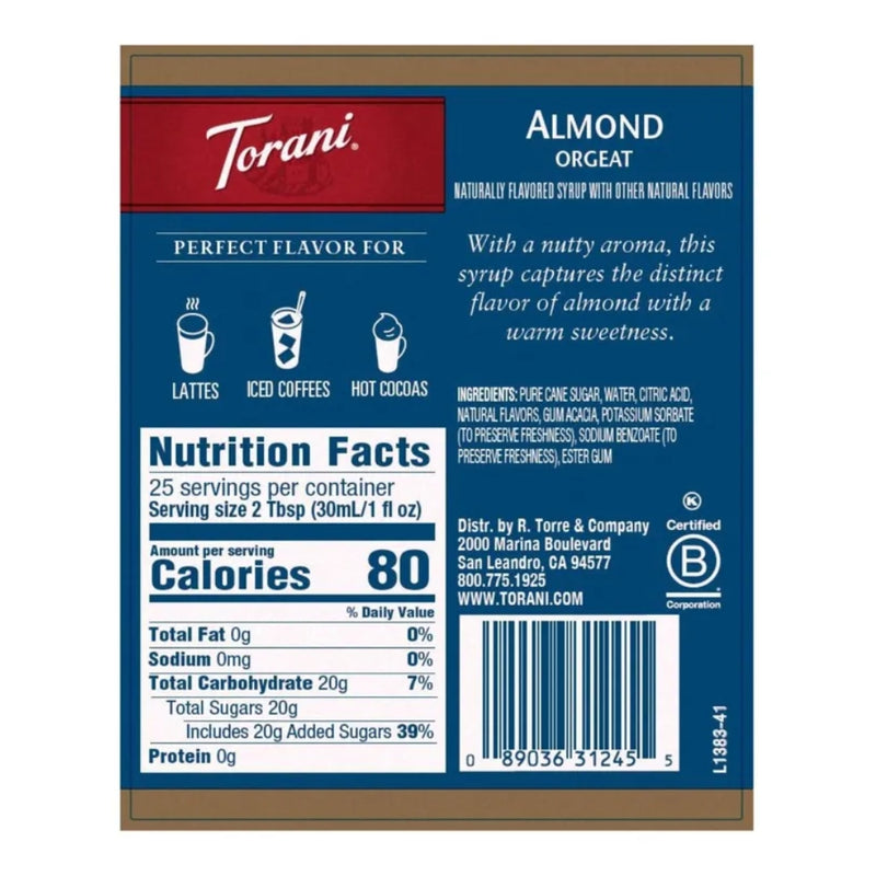 Orgeat Almond Syrup 750ml