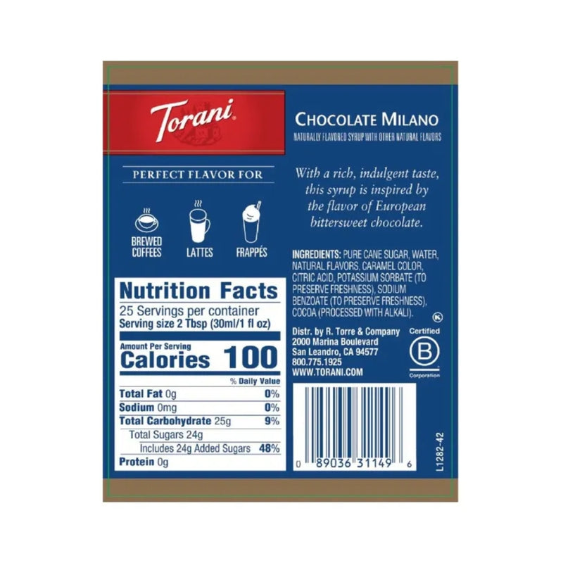 Chocolate Milano Syrup 750ml