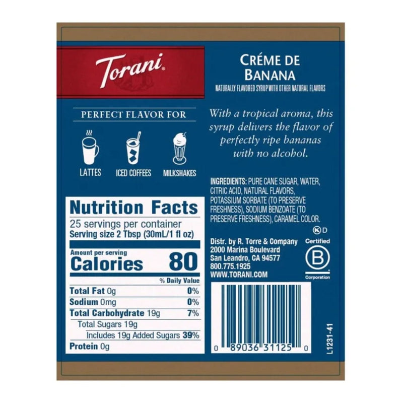 Creme de Banana Syrup 750ml