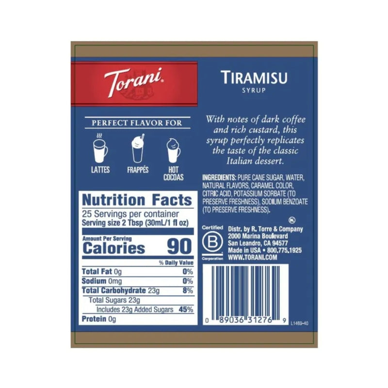 Tiramisu Syrup 750ml