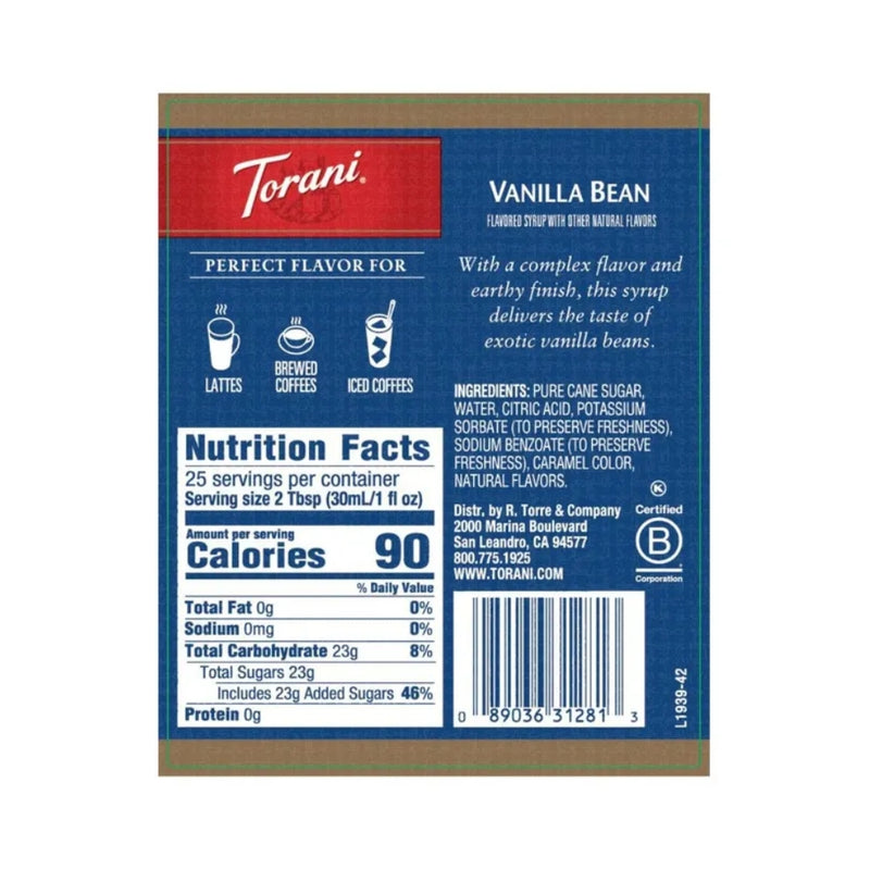 Vanilla Bean Syrup 750ml
