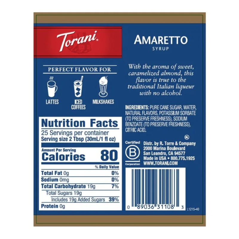Amaretto Syrup 750ml
