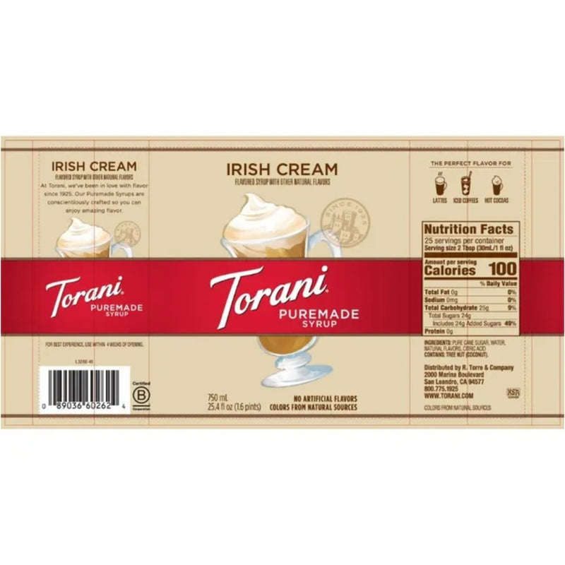 Puremade Irish Cream Syrup 750ml