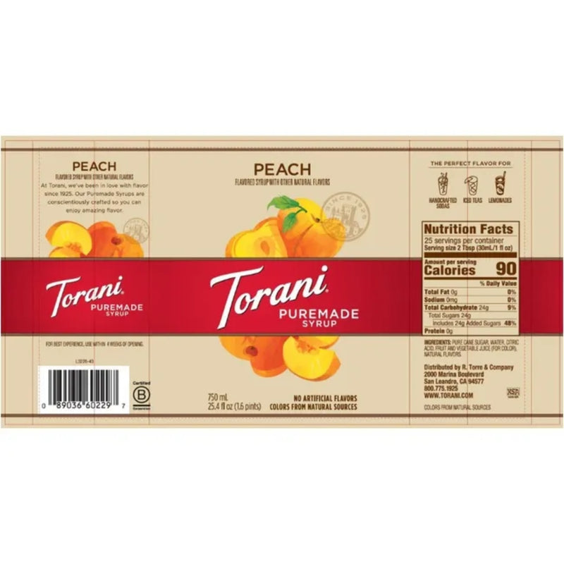 Puremade Peach Syrup 750ml