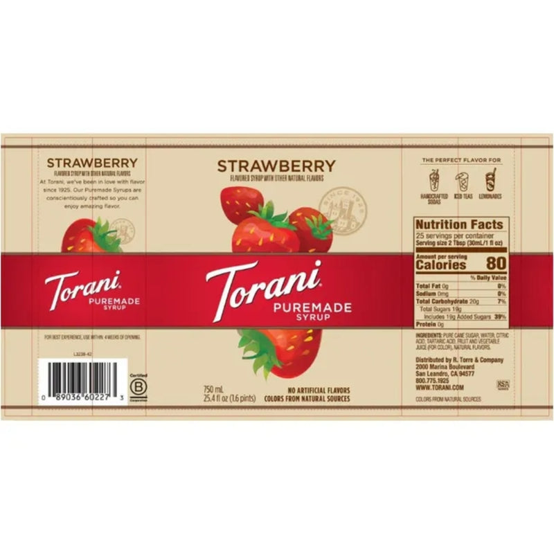 Puremade Strawberry Syrup 750ml