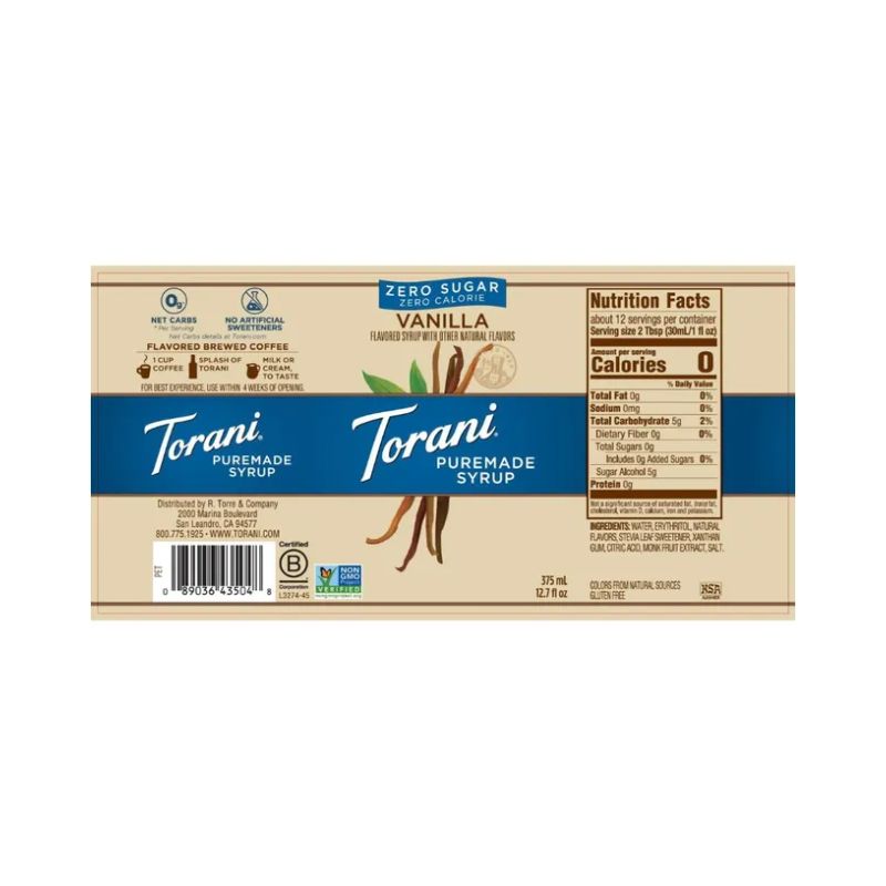 Puremade Zero Sugar Vanilla Syrup 375ml