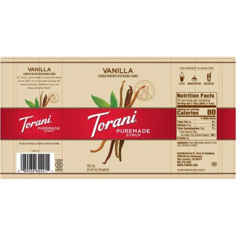 Puremade Vanilla Syrup 750ml