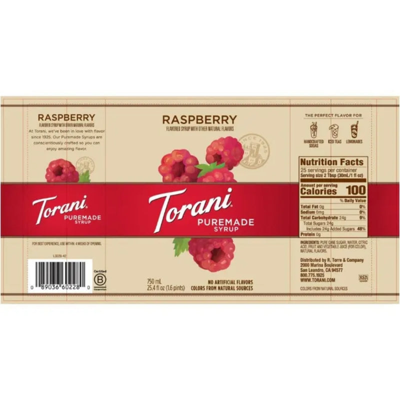 Puremade Raspberry Syrup 750ml