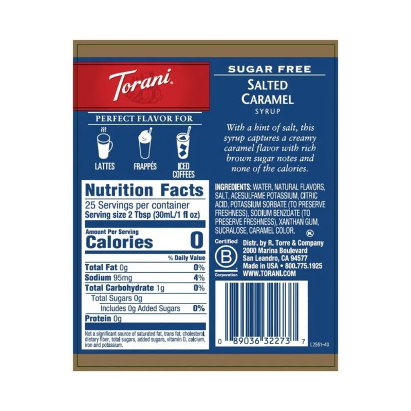 Sugar Free Salted Caramel Syrup 750ml